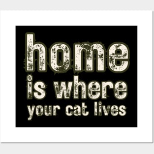 Home Is Where Your Cat Lives Posters and Art